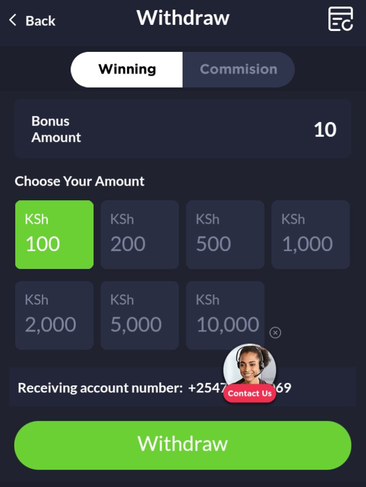 Lucky Pesa withdraw